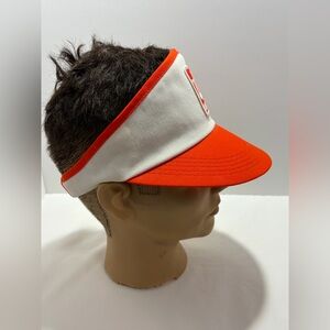 Vintage UNIFEED Sun Visor Hat Orange & White